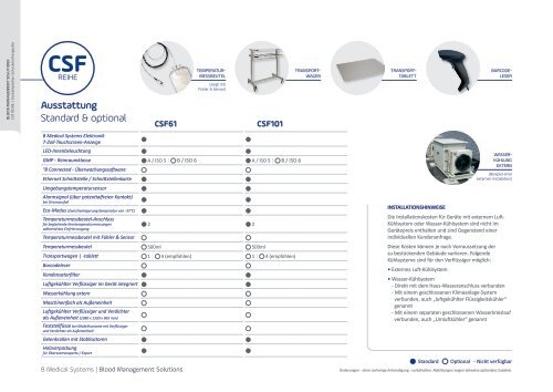 B Medical Systems Kontaktplatten-Schockeinfriergeräte