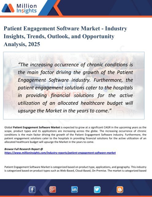 Patient Engagement Software Market Analysis, Share and Size, Trends, Industry Growth And Segment Forecasts To 2025