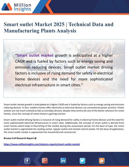 Smart outlet Market 2025 - Technical Data and Manufacturing Plants Analysis