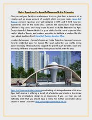 Get at Apartment in Apex Golf Avenue Noida Extension