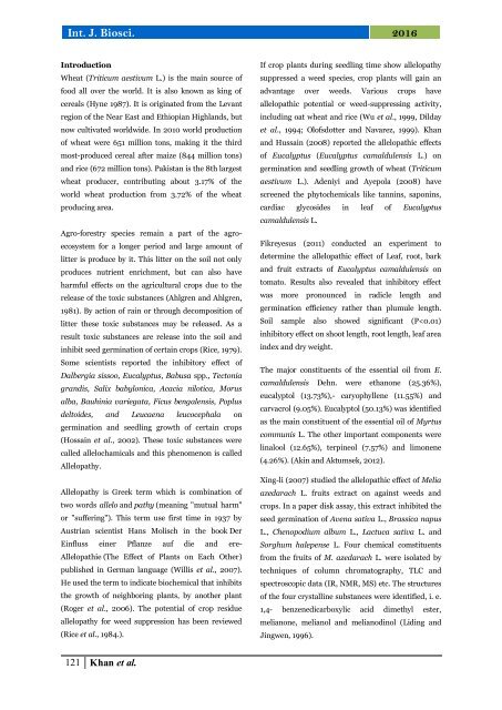 Allelopathic effect of some tree fruits on wheat (Triticum Aestivum L.)