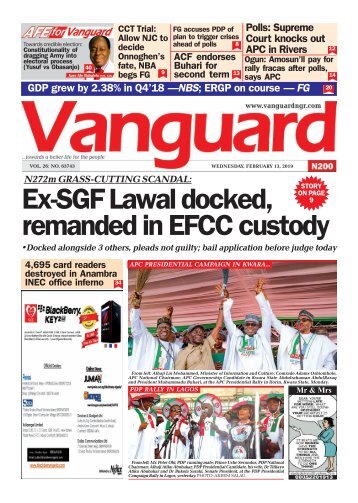 13022019 - Ex-SGF Lawal docked, remanded in EFCC custody