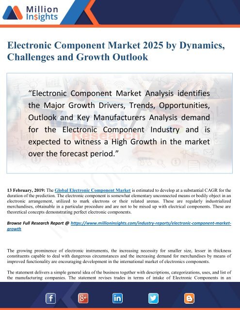 Electronic Component Market 2025 by Geographical Regions, Share and Size