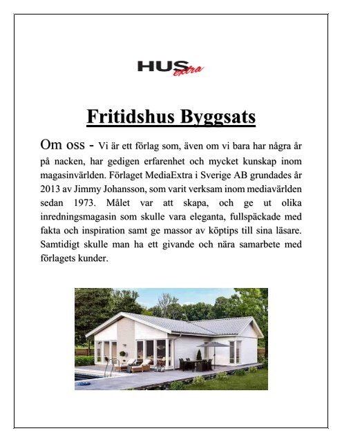 Fritidshus Byggsats