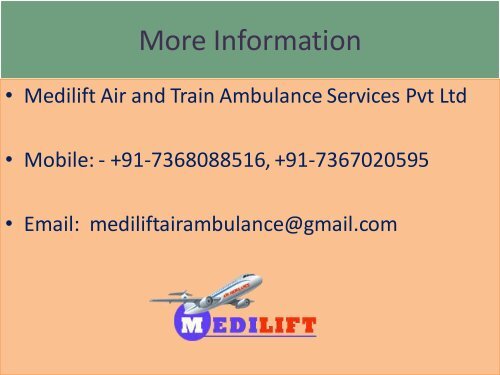 Superior and Hi-Teh Air Ambulance Service in Bagdogra