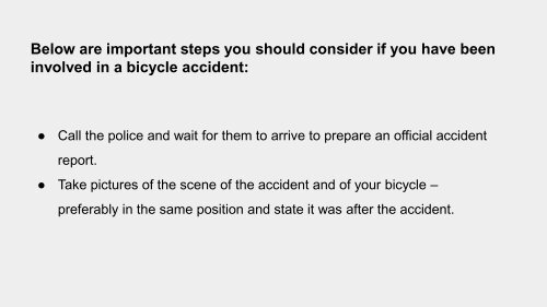 what to do after a bicycle accident