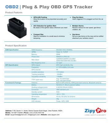 OBD 2 plug GPS vehicle tracker - ZipyPro 9971154484