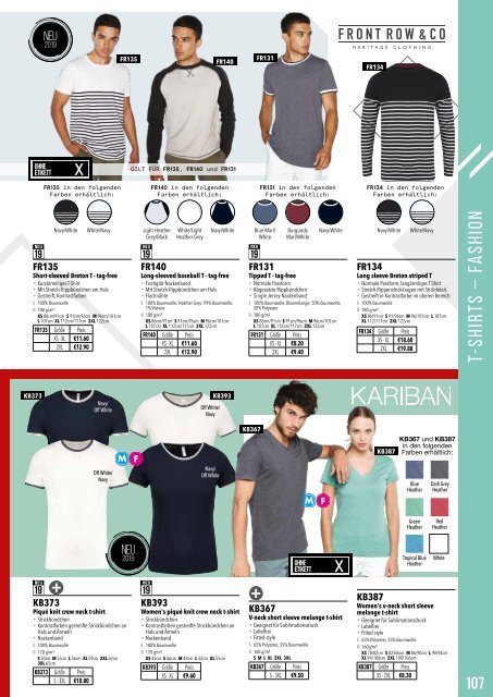 Eventwear Katalog 2019