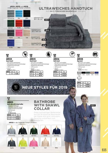 Eventwear Katalog 2019