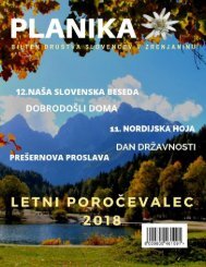 BILTEN DRUŠTVA SLOVENCEV PLANIKA za leto 2018