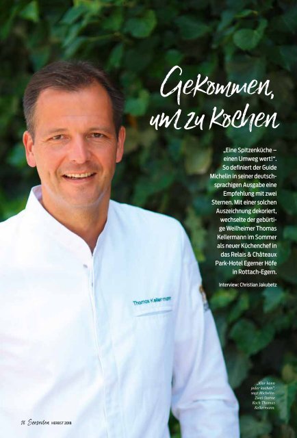 Seeseiten – das Magazin für die Region Tegernsee, Nr. 54, Ausgabe Herbst 2018