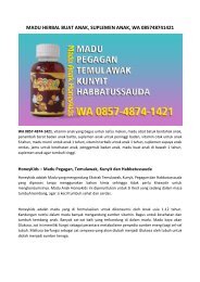 Jamu Untuk Anak, Madu Buat Anak Demam, WA 085748741421