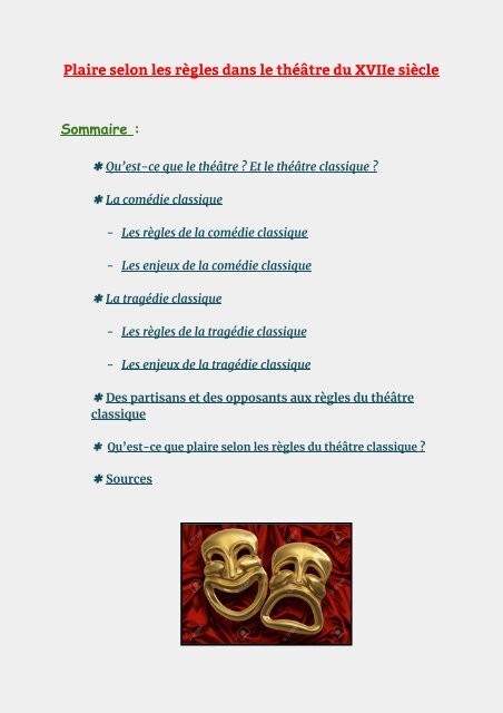 Plaire Selon Les Regles Dans Le Theatre Du Xviie Siecle