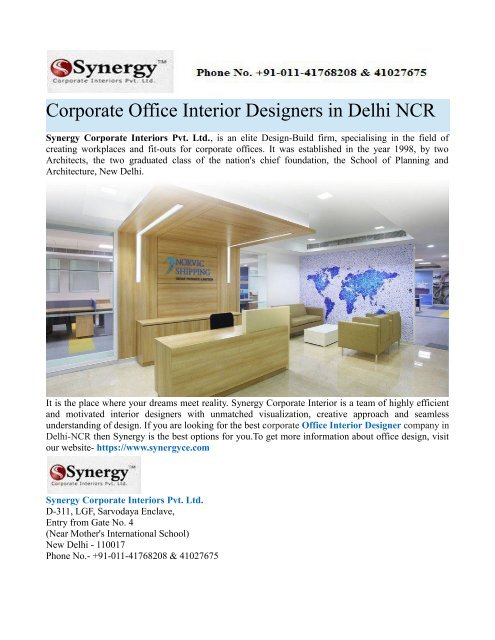 Top Office Interiors Firms In Delhi