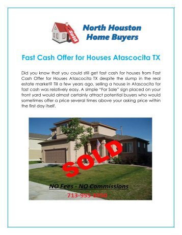 Get Fast Cash Offer for Houses in Atascocita TX