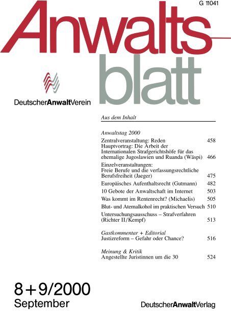 Deutschen Anwalt Verein Anwaltsblatt