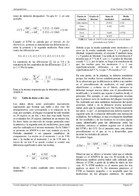 Antropometrica Un libro de referencia sobre mediciones corporales humanas para la educación en deportes y salud - Kevin Norton, Tim Olds