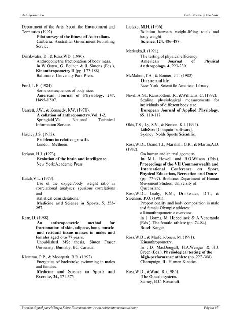 Antropometrica Un libro de referencia sobre mediciones corporales humanas para la educación en deportes y salud - Kevin Norton, Tim Olds