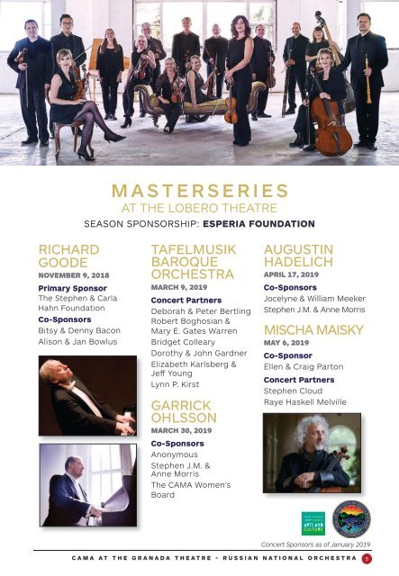 Russian National Orchestra—February 27, 2019—CAMA's International Series at The Granada Theatre, Santa Barbara