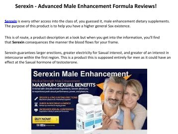 Serexin : Resolves All Common Issues Of Erectile Dyfcutnion