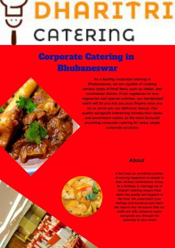 Corporate Catering in Bhubaneswar