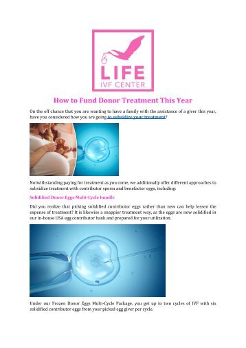 How to Fund Donor Treatment This Year