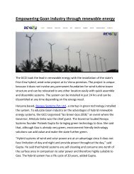 Empowering Goan industry through renewable energy