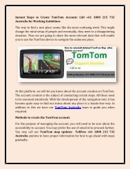 Instant Steps to Create TomTom Account: Call +61 1800 215 732 Australia for Working Guidelines 