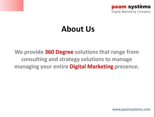 Internet Marketing Services-PAAM Systems India