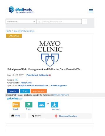 Principles of Pain Management and Palliative Care: Essential Tools for the Clinician 2019 | Pain Management Conferences 2019 California | Palliative care 2019 Palm Desert | Pain medicine CME | eMedEvents