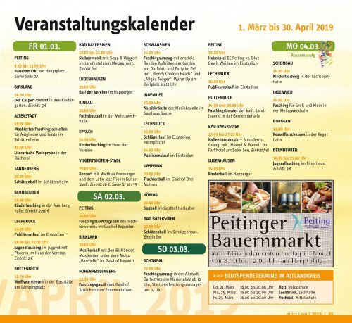 Altlandkreis Ausgabe März/April 2019 - Das Magazin für den westlichen Pfaffenwinkel