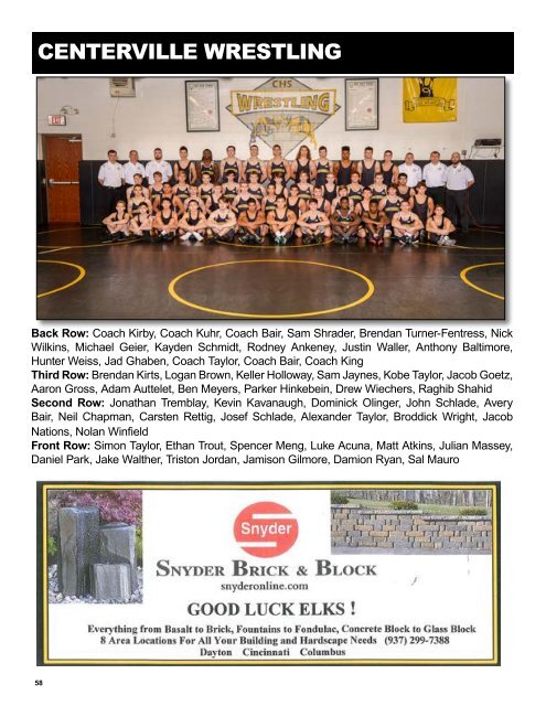 2019 Winter Centerville Elks Athletic Program