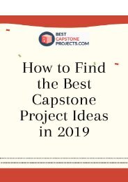 How to Find Best Capstone Project Ideas in 2018/2019