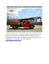 Gold Coast Cranes Pty Ltd – Top Name in Crane Hire Industry