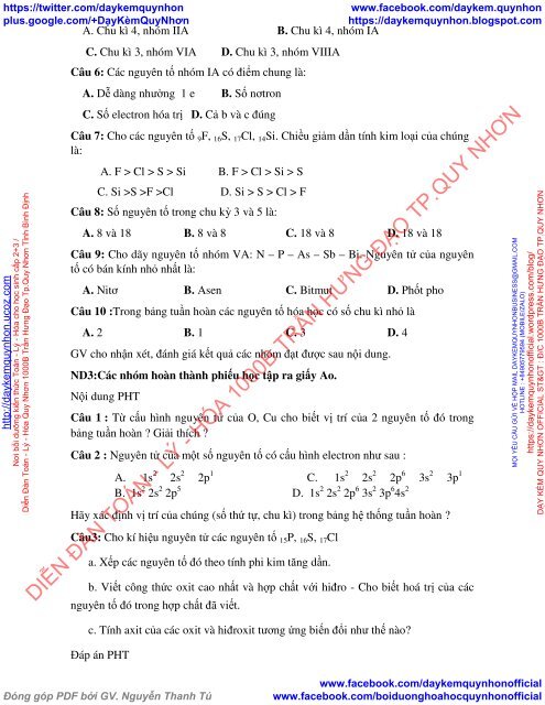 Chủ đề Bảng tuần hoàn các nguyên tố hóa học Định luật tuần hoàn Hóa Học Lớp 10