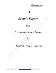 Tourism Assignment Help