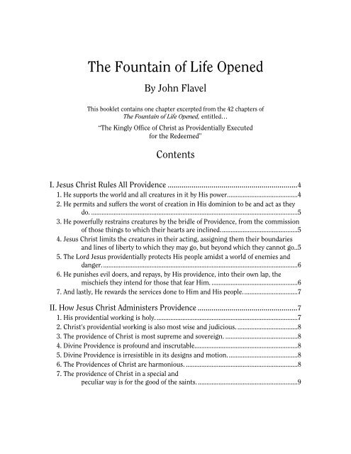 An excerpt from The Fountain of Life Opened 