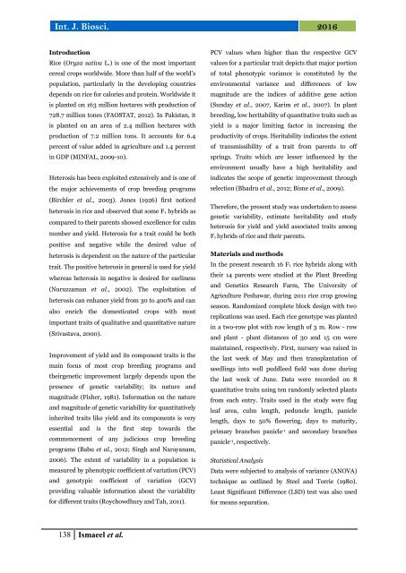 Genetic variability and heterosis among rice genotypes for yield and yield associated traits