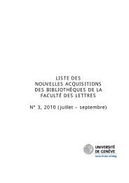 liste des nouvelles acquisitions des bibliotheques de la