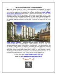  Own a premium home in Emaar Gurgaon Greens Noida