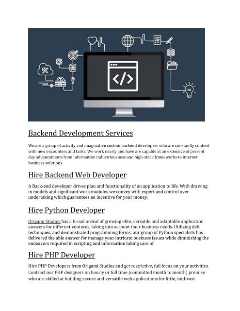 Back End Development Services