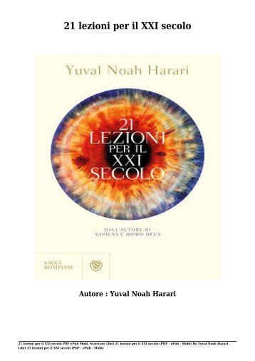 Scaricare Libri 21 lezioni per il XXI secolo Gratis Di Yuval Noah Harari 