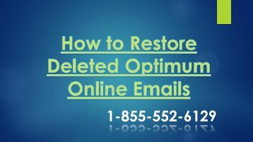 How to Restore Deleted Optimum Online Emails