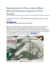 Manufacturer of Talc in India Allied Mineral Industries Exporter of Talc Powder
