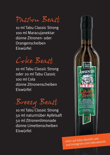 Tabu Absinth  1853  Produced by us. Created by our Beast.