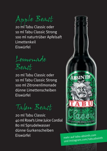 Tabu Absinth  1853  Produced by us. Created by our Beast.