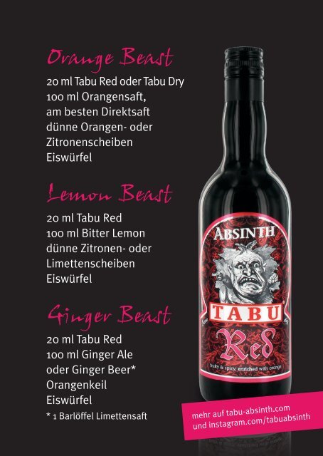 Tabu Absinth  1853  Produced by us. Created by our Beast.