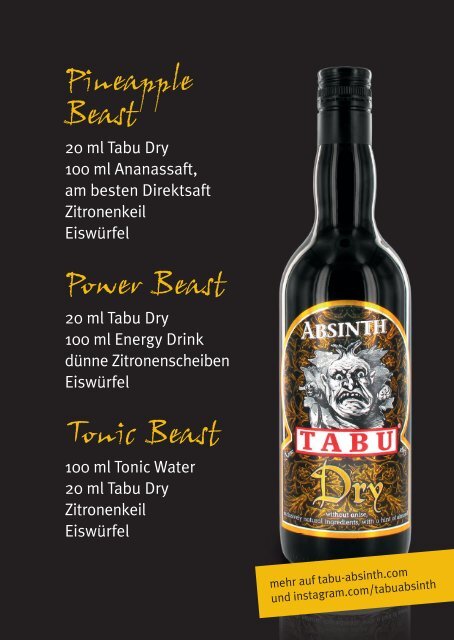 Tabu Absinth  1853  Produced by us. Created by our Beast.