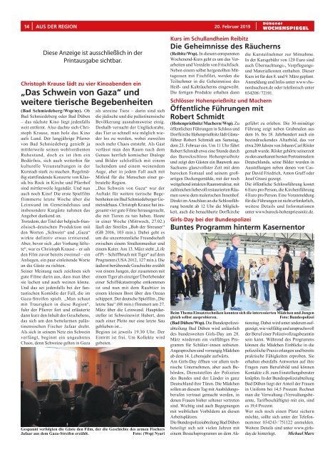 Dübener Wochenspiegel - Ausgabe 03 - Jahrgang 2019