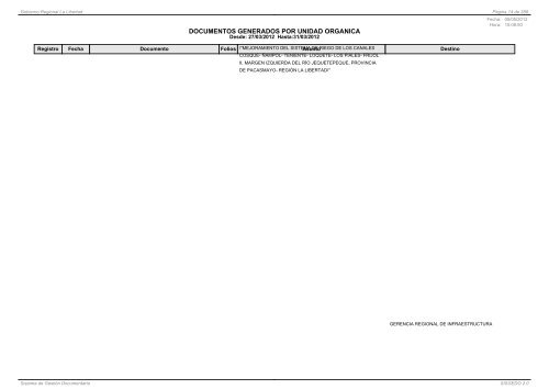 DOCUMENTOS GENERADOS POR UNIDAD ORGANICA - SisGeDo